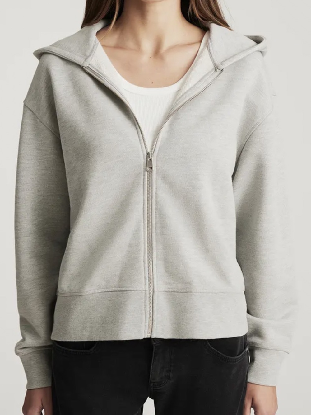 NWOT Mavi Oversized Full Zip Hoodie, XS Heather Gray